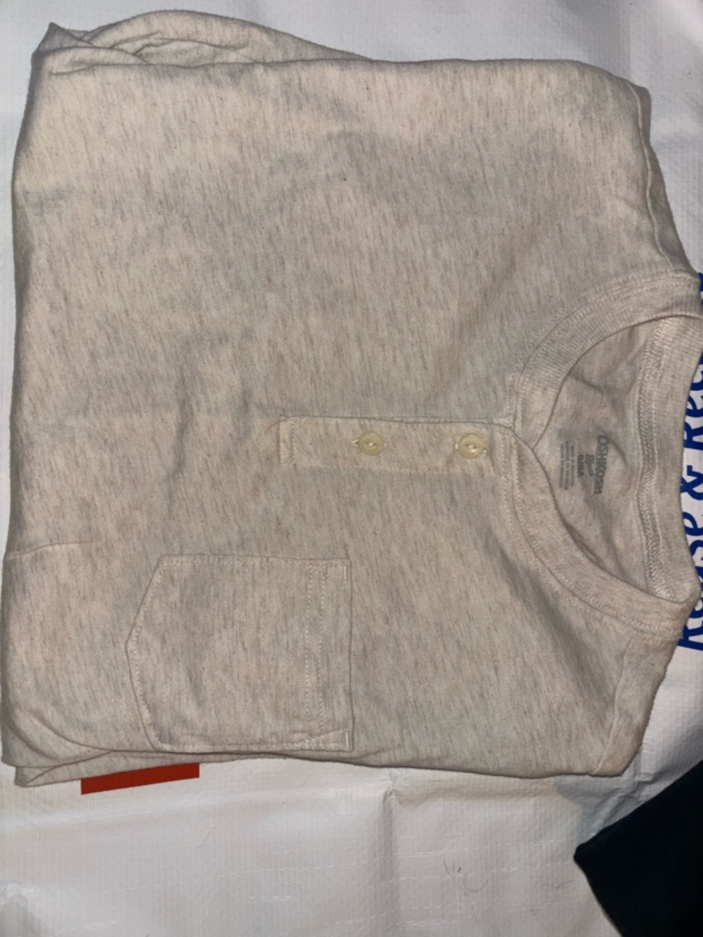OshKosh B'gosh Cream Henley Short Sleeve Tee